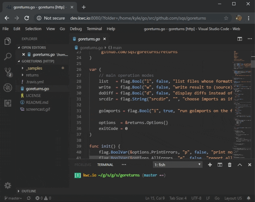 VS Code in WebBrowser